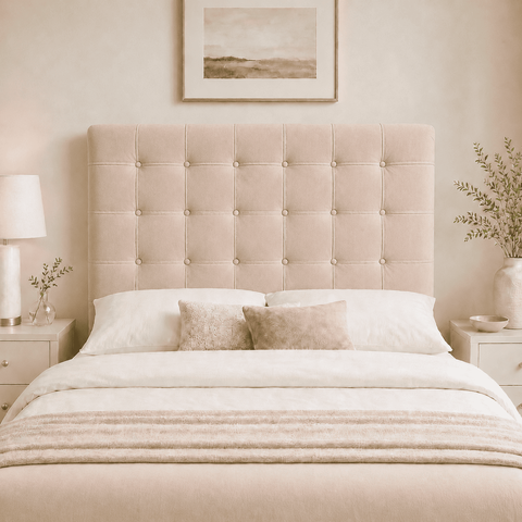Cabeceira Ana Estofada Veludo p/ Cama Box Casal King 195cm Quarto