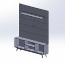 Ver imagem 4 de Rack com Painel para TV até 75 Polegadas com Pés em Madeira Maciça MDF 210cmx180cm Origem Marrom