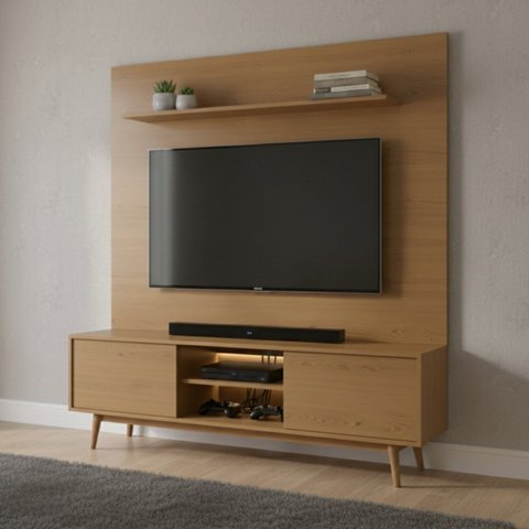 Rack para TV até 75 Polegadas MDF 180cm Pés em Madeira Maciça Origem