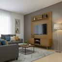 Ver imagem 6 de Rack com Painel para TV até 75 Polegadas com Pés em Madeira Maciça MDF 210cmx180cm Origem Marrom