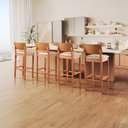 Ver imagem 1 de Kit 6 Banquetas para Cozinha Siena em Madeira Maciça e Linho Bege