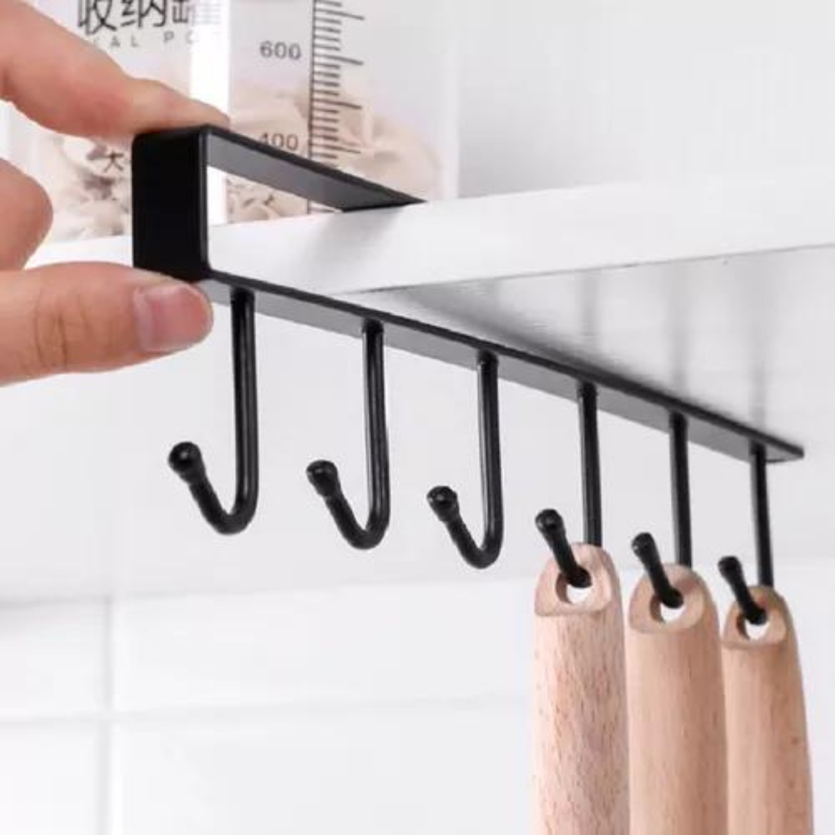 Suporte Gancho Organizador de Armário Casita para 6 Xícaras 2un Cor:preto - 10