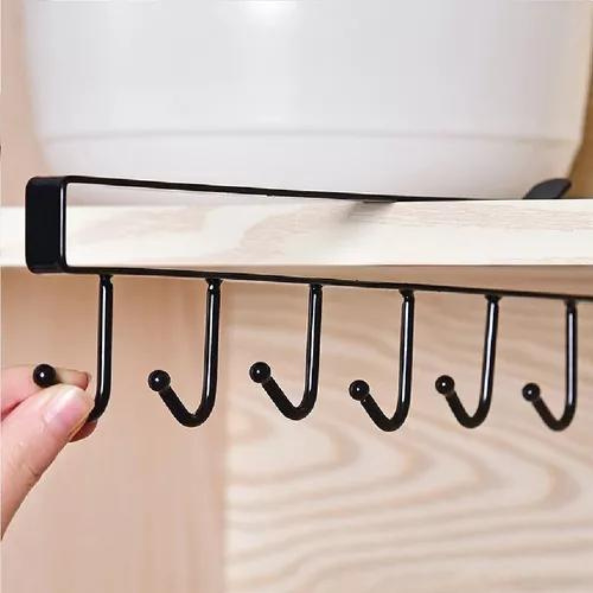 Suporte Gancho Organizador de Armário Casita para 6 Xícaras 2un Cor:preto - 2