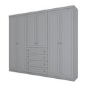 Ver imagem 2 de Guarda Roupa Casal Nova York 6 Portas 4 Gavetas Espresso Móveis Cinza