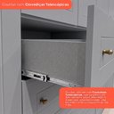 Ver imagem 7 de Guarda-Roupa Casal 6 Portas 4 Gavetas Nova York Espresso Móveis Cinza