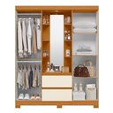 Ver imagem 3 de Guarda Roupa Casal Capelinha Olímpia 4 Portas e 2 Gavetas Cinamomo/off White com Espelho - Móveis