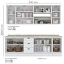 Ver imagem 4 de Cozinha Modulada 10 Pecas 240 Cm Ce792 Americana Branco Calcare Henn
