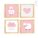 Ver imagem 1 de Quadro Decorativo Infantil Quarto de Menina Ovelhinha:pinus