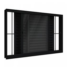 Janela de Alumínio de Correr 100x120cm 3 Folhas com Grade Lucasa Alumínios  - 2