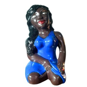 Enfeite Namoradeira Jussara | Escultura Gesso | Artesanato:AZUL