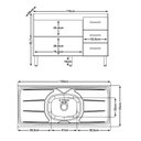 Ver imagem 2 de Balcão 120cm Bianca 02 Portas e 03 Gavetas com Pia e Cuba Ghelplus Savana Off White Moblis