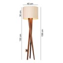 Ver imagem 4 de Luminária Abajur Tripé de Chão Paris Retrô Moderna Bivolt - Bege