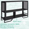 Aparador 130 Cm Estilo Industrial 2 Prateleiras Telado 1021 Preto Pp - 3
