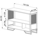 Ver imagem 4 de Aparador 130 Cm Estilo Industrial 2 Prateleiras Telado 1021 Preto Pp