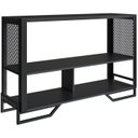 Ver imagem 1 de Aparador 130 Cm Estilo Industrial 2 Prateleiras Telado 1021 Preto Pp