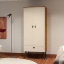 Ver imagem 7 de Guarda-Roupa Encanto Compacto com Pés Retrô - Cinamomo Off White - Madetec