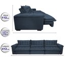 Ver imagem 2 de Sofá Retrátil e Reclinável 4,12m com Molas Ensacadas Cama inBox Aconchego Tecido Velusoft Azul
