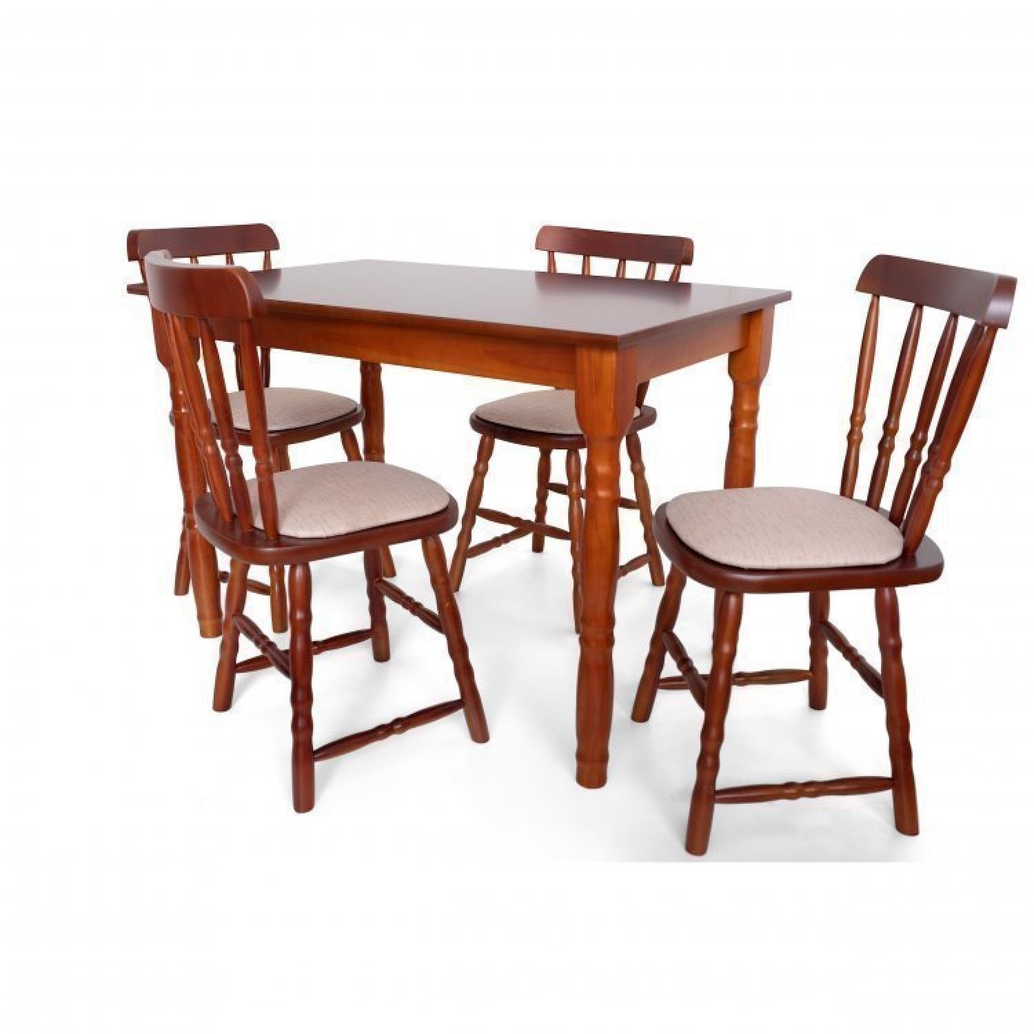 Conjunto Mesa com 4 Cadeiras Madeira Maciça Dalas Ecomóveis