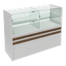 Balcão De MDF Com Vidro Para Loja 125x95x45 cm Comac - Branco/Teka - 1