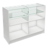 Balcão De MDF Com Vidro Para Loja 125x95x45 cm Comac - Branco/Teka - 2