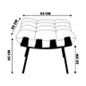 Kit 2 Puff Decorativo Sala de Estar Costela Base Preta Couro Preto - Gran Belo - 2