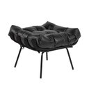 Ver imagem 6 de Kit 2 Puff Decorativo Sala de Estar Costela Base Preta Couro Preto - Gran Belo