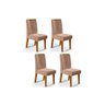 Kit 4 Cadeiras Sala Jantar Isis 4 Un Ipê/suede Kraft - Dj Móveis - 1