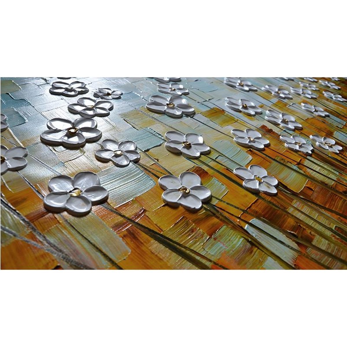 Quadro Pintura Tela d'água prova desaparecer nunca flor 5442: 60cm (A) x 120cm (L) - 3
