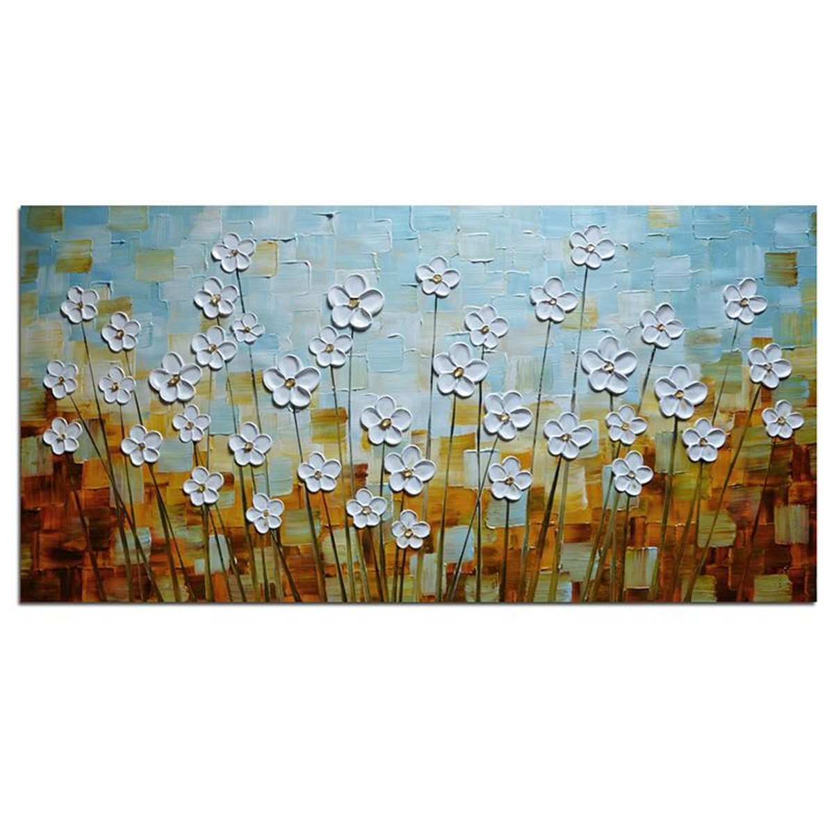 Quadro Pintura Tela d'água prova desaparecer nunca flor 5442: 60cm (A) x 120cm (L) - 2