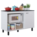 Ver imagem 5 de Balcão para Cooktop 1 Porta 3 Nichos Cook Branco/Preto Tx