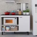 Ver imagem 2 de Balcão para Cooktop 1 Porta 3 Nichos Cook Branco/Preto Tx