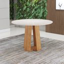 Ver imagem 1 de Mesa Sala de Jantar Styllo Redonda Vidro Off White
