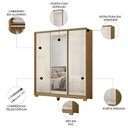 Ver imagem 3 de Guarda Roupa Casal 195cm 3 Portas Darlan Freijó/Off Z17 - Mpozenato