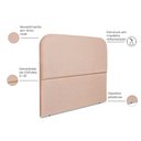 Ver imagem 2 de Cabeceira Estofada Casal Alana 140cm Linho Rose