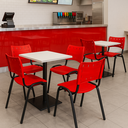 Ver imagem 1 de Cadeira Iso Base Preto Igreja, Escola, Escritório - Vermelho Kit 6 Peças