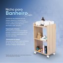 Ver imagem 4 de Estante Multiuso Armário Móvel para Banheiro Carvalho com Rodinhas 40cm
