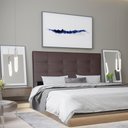 Ver imagem 2 de Cabeceira Roma Casal Estofada 140cm Corino Marrom