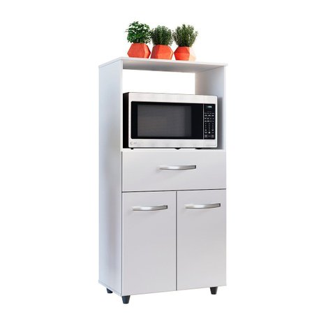 Balcão Multiuso para Micro-ondas 2 Portas 1 Gaveta Nalu Branco