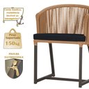 Ver imagem 4 de 7 Cadeiras de Jantar Área Noronha em Alumínio com Pintura Marrom Corda Náutica Estofado 12 Trama Ori