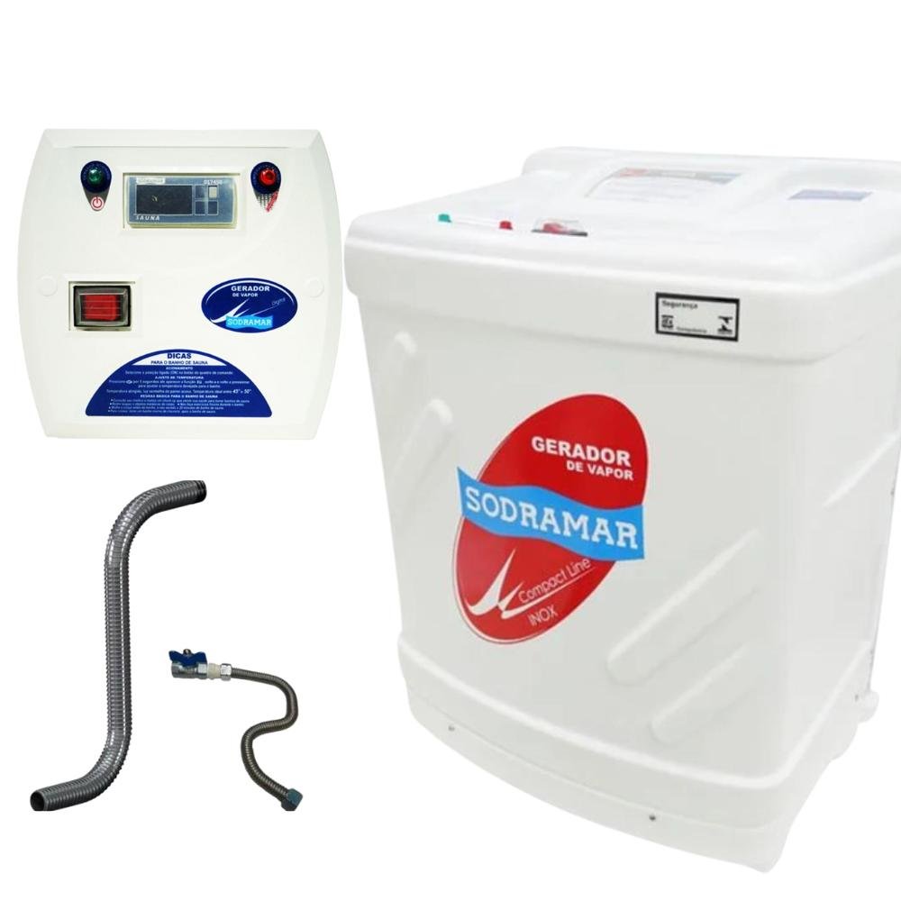 Kit Completo Sauna 12kw C/ Comando e Kit Instalação Sodramar