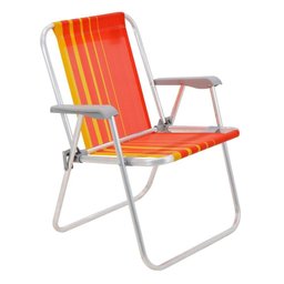 Cadeira De Praia Tramontina Samoa Alta Laranja E Amarelo - 1
