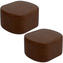 Ver imagem 1 de Kit 2 Puffs Decorativos Orgânico para Living Quarto 70cm Doha W01 Couríssimo Marrom - Lyam Decor