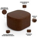 Ver mais imagens de Kit 2 Puffs Decorativos Orgânico para Living Quarto 70cm Doha W01 Couríssimo Marrom - Lyam Decor