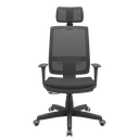 Ver imagem 1 de Cadeira Presidente Escritório Brizza NR 17 Mecanismo Relax Assento Couro Ecológico com Apoio de Cabe