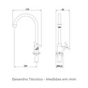 Ver imagem 3 de Torneira Bancada Bica Alta 1188 C15 1/4v 27042.6 Cromado Meber
