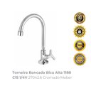 Ver imagem 2 de Torneira Bancada Bica Alta 1188 C15 1/4v 27042.6 Cromado Meber