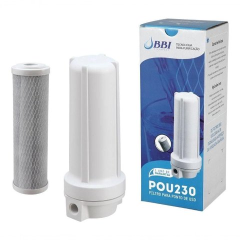 Filtro Agua 9 3-4 Pou Carvão Ativado Bbi 230 com Torneira Cor Branco