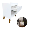 Mesinha de Cabeceira Retro com Nicho Quarto Casal Sala Cama Decoração Branco Apoio Aparador Pequeno - 4
