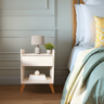 Mesinha de Cabeceira Retro com Nicho Quarto Casal Sala Cama Decoração Branco Apoio Aparador Pequeno - 2