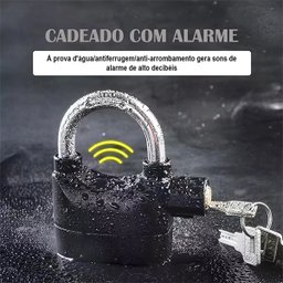 Cadeado Antifurto com Alarme Sonoro 110db Casa Moto e Bike - 4